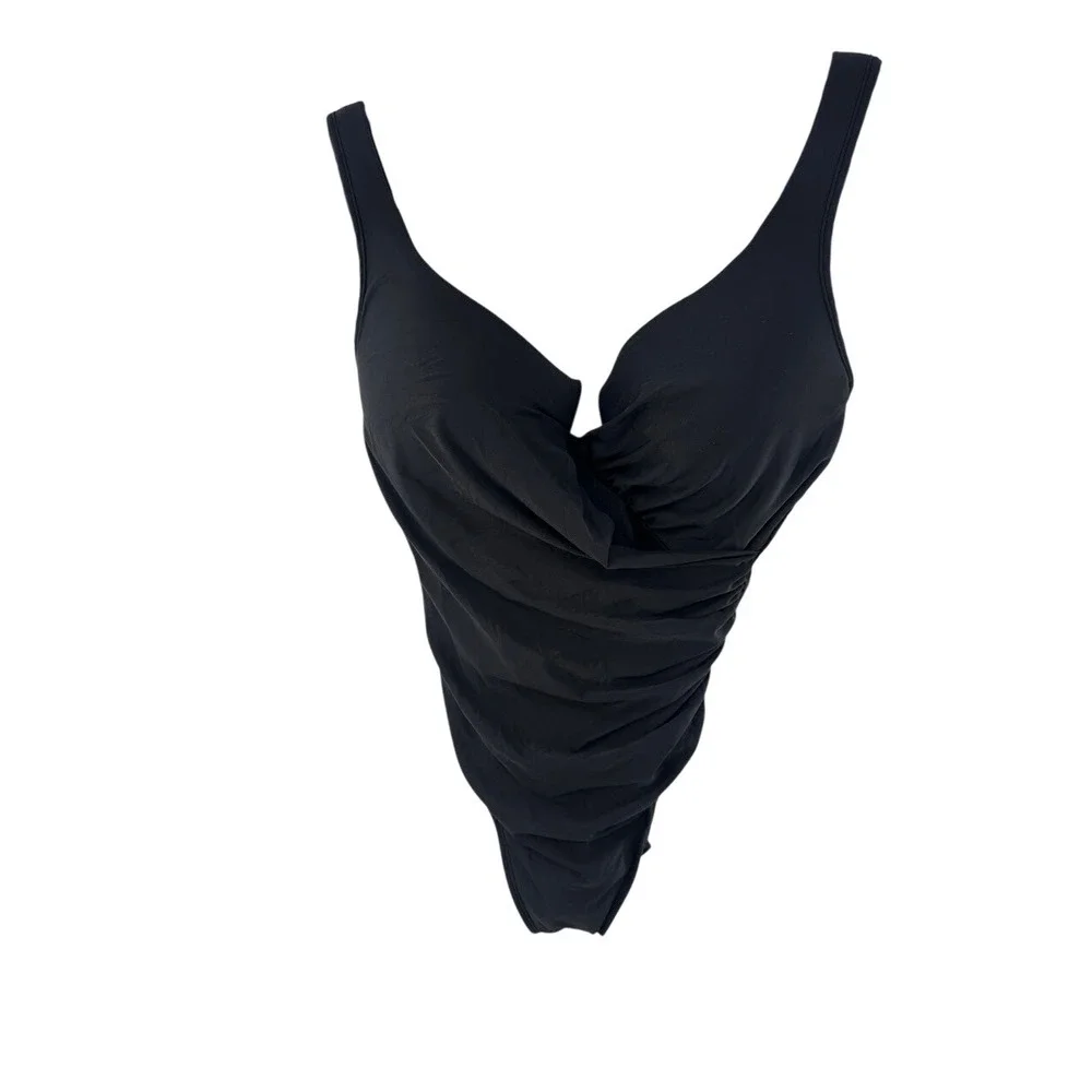 Miraclesuit Escape Black Underwire Slimming One Piece Swimsuit 451266 Womens 16